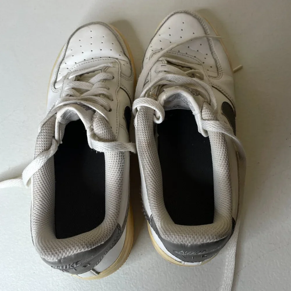 Nike Air Force 1 White Chrome Cream Sneakers Size 6 Youth EU 38.5 - Picture 7 of 16